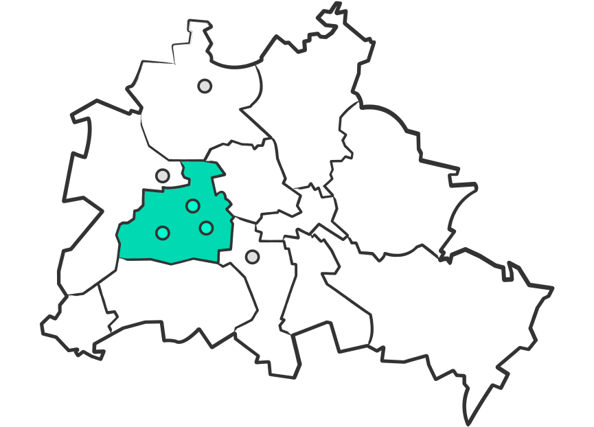 Karte mit Regionen und Standorten von Immobilien