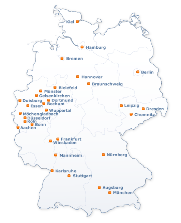 30 Großstädte Deutschlands