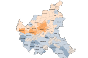 Hamburgs Stadtteile als Karte