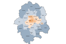 Stadteile von Muenster als Karte
